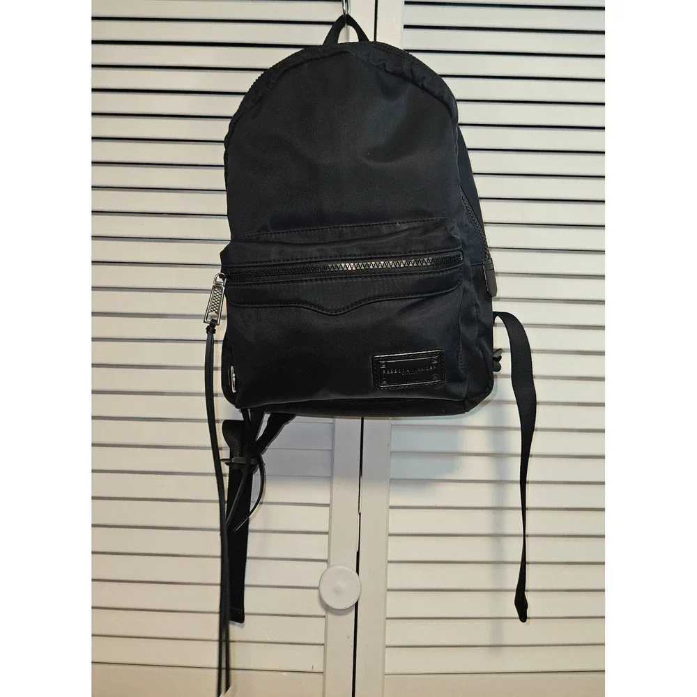 Rebecca Minkoff Julian Black Nylon Backpack Silver Hardware Tassel Zipper
